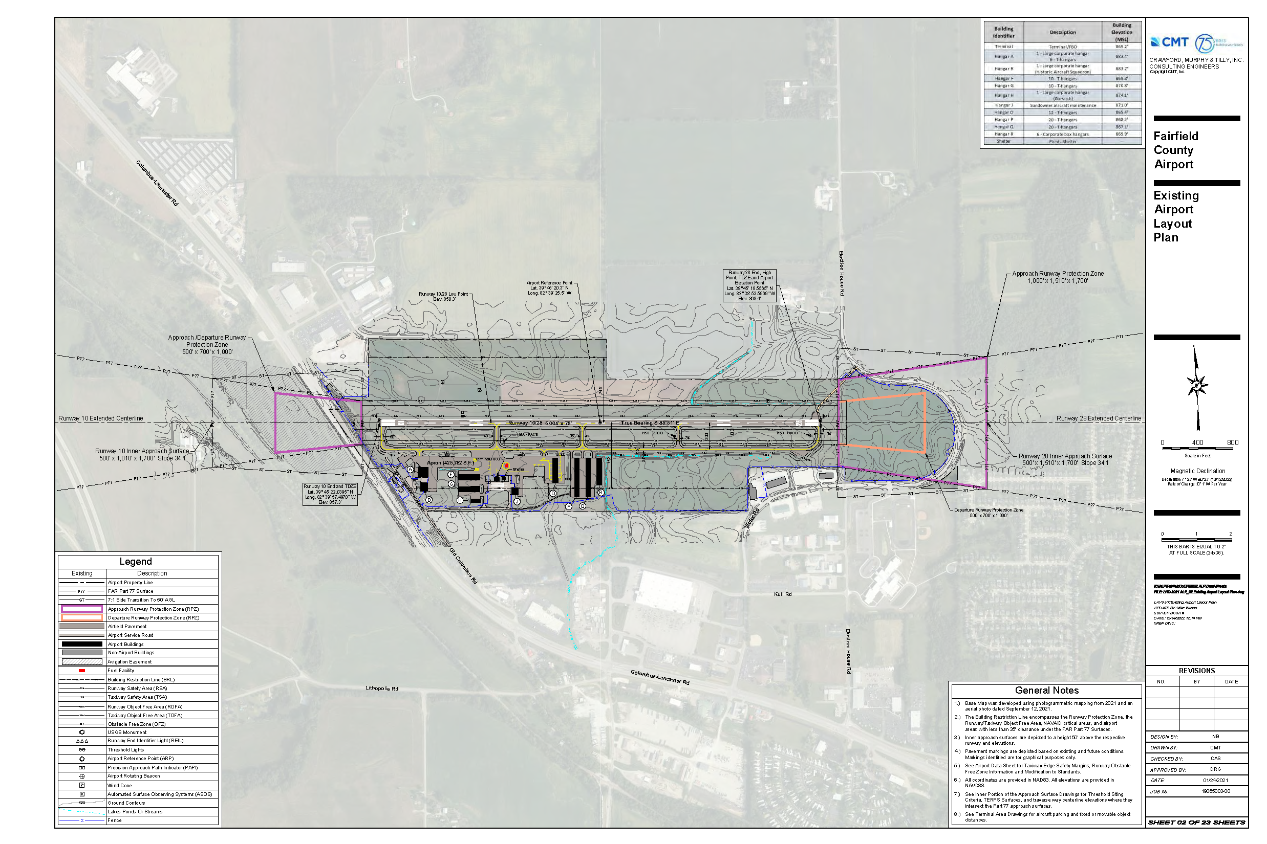 Runway & Hangars Map